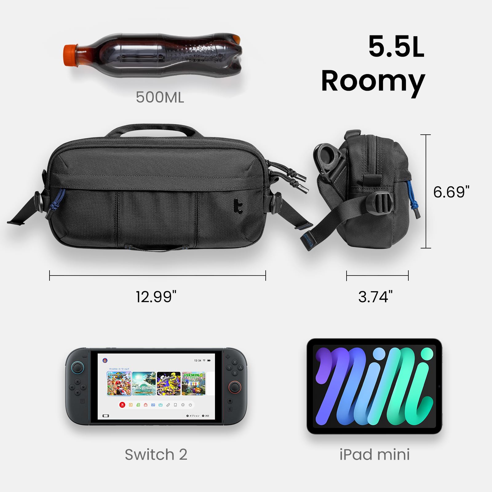Amazon.com | tomtoc 5.5L Sling Bag for Nintendo Switch 2/ROG Xbox